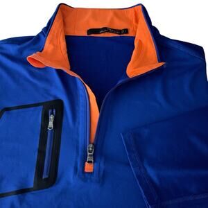 RLX Ralph Lauren Golf 1/4 Zip Shirt Men's size Large Blue Performance Stretch